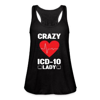 Clinical Coding Specialist | Hospital Gifts - Women's Flowy Tank Top by Bella - black - Front - Julia (174cm)