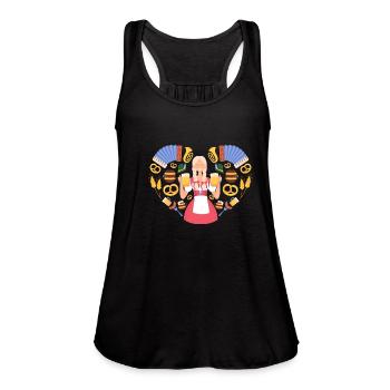 Oktoberfest Heart Love Dirndl Beer - Women's Flowy Tank Top by Bella - black - Front - Julia (174cm)