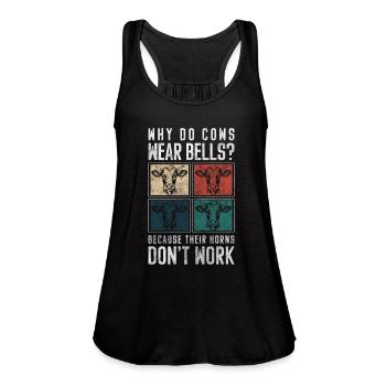 Cows Stable Udder - Women's Flowy Tank Top by Bella - black - Front - Julia (174cm)