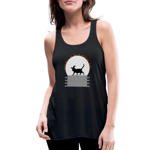 Witch's Cat In A Witch's Hat - Women's Flowy Tank Top by Bella