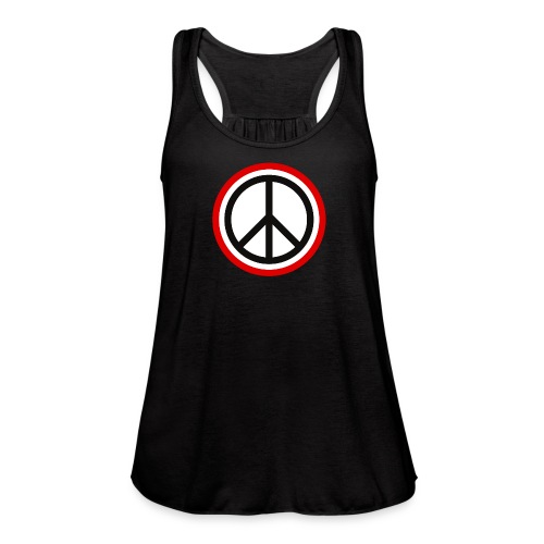 Peace Sign | Black White and Red - Women's Flowy Tank Top by Bella