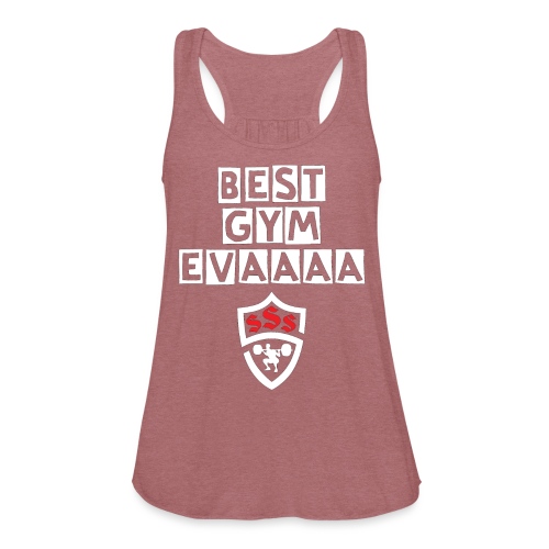 Best Gym Evaaa White and Red - Women's Flowy Tank Top by Bella
