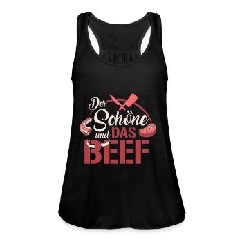The Handsome And The Beef - Women's Flowy Tank Top by Bella - black - Front - Julia (174cm)