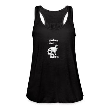 Checkered giant rabbits - Women's Flowy Tank Top by Bella - black - Front - Julia (174cm)