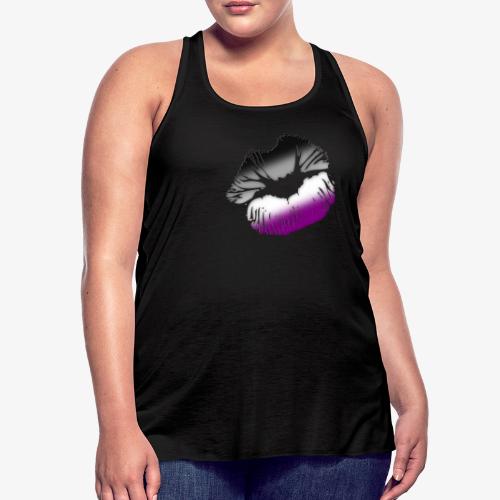 Asexual Pride Big Kissing Lips - Women's Flowy Tank Top by Bella