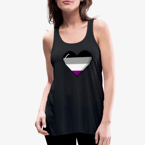 Asexual Pride 8Bit Pixel Heart - Women's Flowy Tank Top by Bella