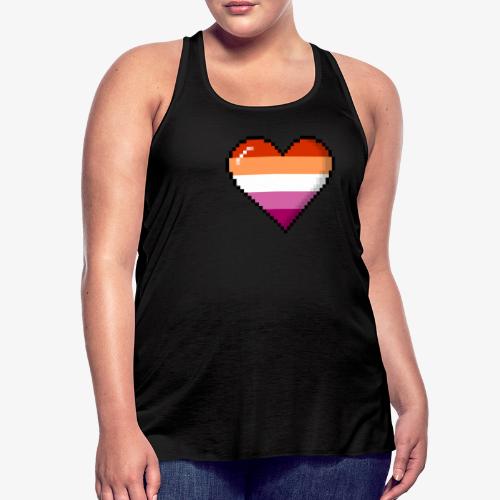 Lesbian Pride 8Bit Pixel Heart - Women's Flowy Tank Top by Bella