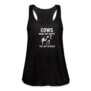 Cow - Women's Flowy Tank Top by Bella - black - Front - Julia (174cm)