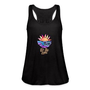 Be the Light - Women's Flowy Tank Top by Bella - black - Front - Julia (174cm)