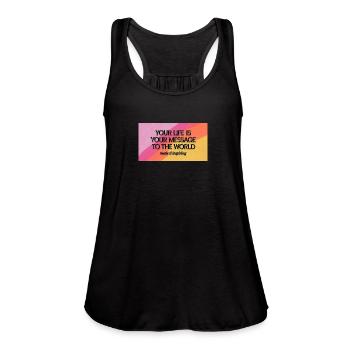 Inspire - Women's Flowy Tank Top by Bella - black - Front - Julia (174cm)