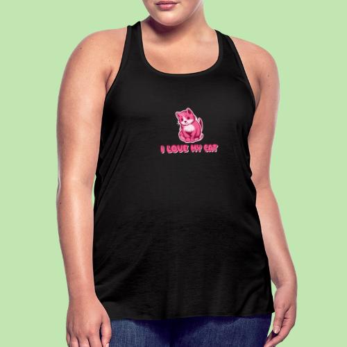 I love my cat - Women's Flowy Tank Top by Bella