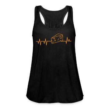 Cheese - Women's Flowy Tank Top by Bella - black - Front - Julia (174cm)