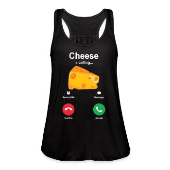 Cheese - Women's Flowy Tank Top by Bella - black - Front - Julia (174cm)