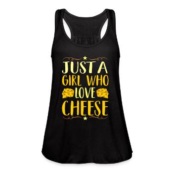 Cheese - Women's Flowy Tank Top by Bella - black - Front - Julia (174cm)