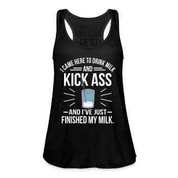 milk - Women's Flowy Tank Top by Bella - black - Front - Julia (174cm)