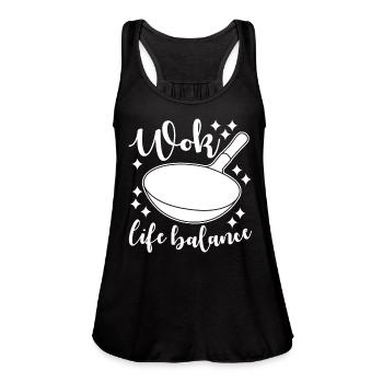 Wok Cooking Pan - Women's Flowy Tank Top by Bella - black - Front - Julia (174cm)