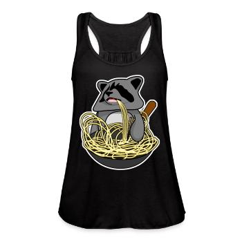 Wok Pan Raccoon - Women's Flowy Tank Top by Bella - black - Front - Julia (174cm)