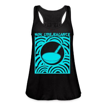 Wok Pan - Women's Flowy Tank Top by Bella - black - Front - Julia (174cm)