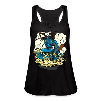 Wok Pan Dragon - Women's Flowy Tank Top by Bella - black - Front - Julia (174cm)