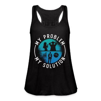 Data Analyst My Problem My Solution Pictogram Dad - Women's Flowy Tank Top by Bella - black - Front - Julia (174cm)