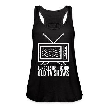 Retro TV Television 90s 80s Old TV Show - Women's Flowy Tank Top by Bella - black - Front - Julia (174cm)