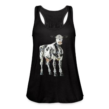 Cow - Women's Flowy Tank Top by Bella - black - Front - Julia (174cm)