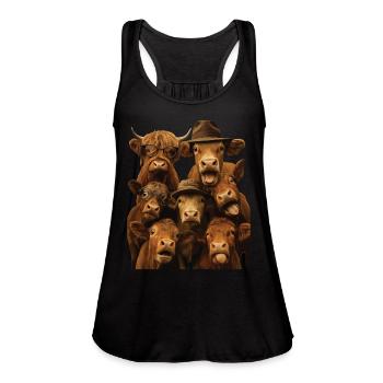 Cow - Women's Flowy Tank Top by Bella - black - Front - Julia (174cm)