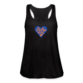 Aesthetic Checkered Heart - Women's Flowy Tank Top by Bella - black - Front - Julia (174cm)