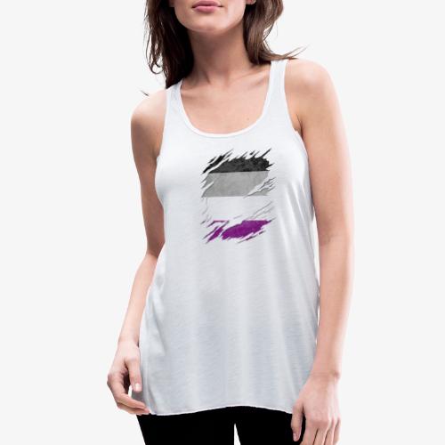 Asexual Pride Flag Ripped Reveal - Women's Flowy Tank Top by Bella