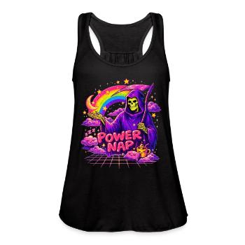 Power Nap Power Nap Rainbow - Women's Flowy Tank Top by Bella - black - Front - Julia (174cm)