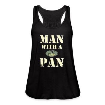 Man With A Pan Gold Panning Gold Prospector - Women's Flowy Tank Top by Bella - black - Front - Julia (174cm)