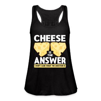 Cheese Lover Cheese - Women's Flowy Tank Top by Bella - black - Front - Julia (174cm)