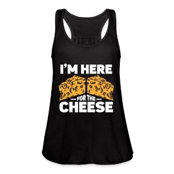 Cheese Lover Cheese - Women's Flowy Tank Top by Bella - black - Front - Julia (174cm)