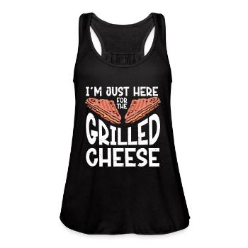 Cheese Lover Cheese - Women's Flowy Tank Top by Bella - black - Front - Julia (174cm)