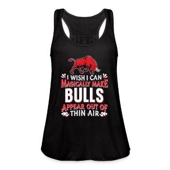 Bull Beef Cattle - Women's Flowy Tank Top by Bella - black - Front - Julia (174cm)