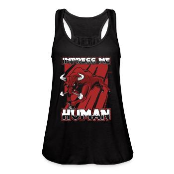 Bull - Women's Flowy Tank Top by Bella - black - Front - Julia (174cm)