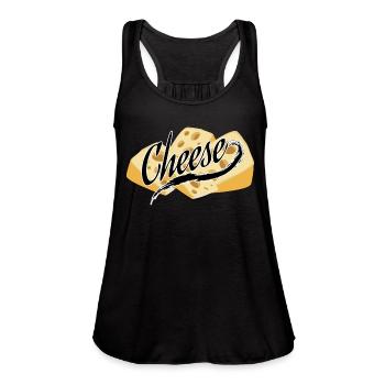 Cheese - Women's Flowy Tank Top by Bella - black - Front - Julia (174cm)