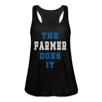 The Farmer Does it Farmer Gift - Women's Flowy Tank Top by Bella - black - Front - Julia (174cm)