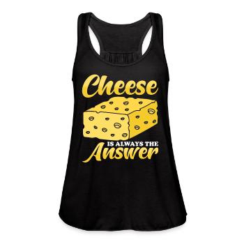 Cheese Lover Cheese Gift - Women's Flowy Tank Top by Bella - black - Front - Julia (174cm)