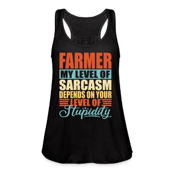 Farmer sarcasm Farmer - Women's Flowy Tank Top by Bella - black - Front - Julia (174cm)