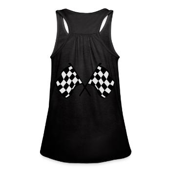 Checkered Racing Flags - Women's Flowy Tank Top by Bella - black - Back - Julia (174cm)