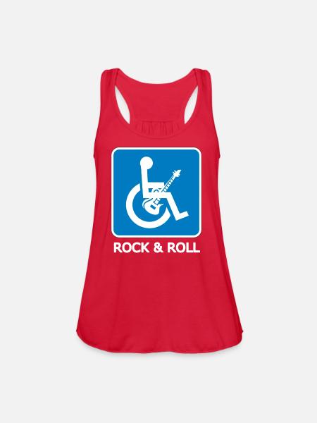 ROCK AND ROLL - Women's Flowy Tank Top by Bella - red
