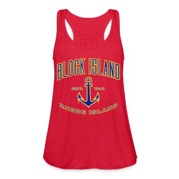 Block Island Ri For - Women's Flowy Tank Top by Bella - red - Front - Julia (174cm)
