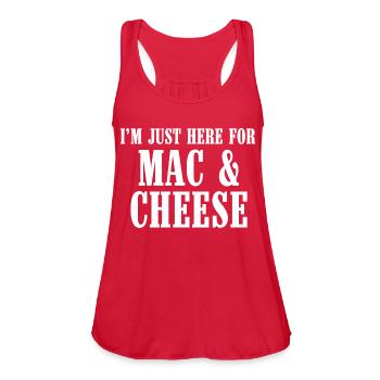 Mac Cheese Macaroni Cheese - Women's Flowy Tank Top by Bella - red - Front - Julia (174cm)