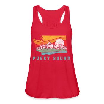 Puget Sound Washington Outdoors Mountains - Women's Flowy Tank Top by Bella - red - Front - Julia (174cm)