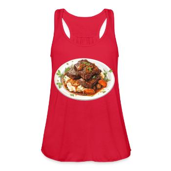 French Beef Bourguignon - Women's Flowy Tank Top by Bella - red - Front - Julia (174cm)
