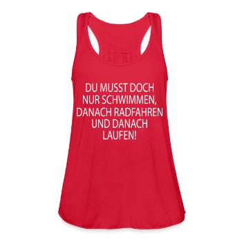 triathlon - Women's Flowy Tank Top by Bella - red - Front - Julia (174cm)