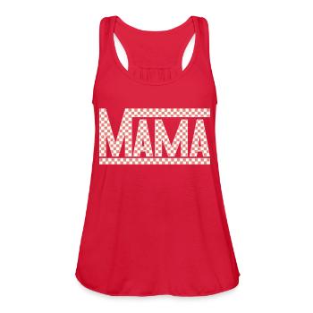 Checkered Mama Color - Women's Flowy Tank Top by Bella - red - Front - Julia (174cm)