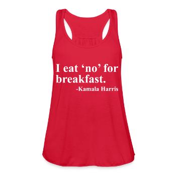 Ieatnobreakfast Style - Women's Flowy Tank Top by Bella - red - Front - Julia (174cm)