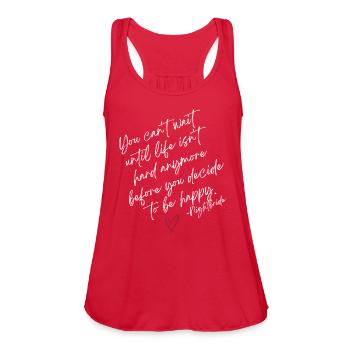 Inspirational Quote - Women's Flowy Tank Top by Bella - red - Front - Julia (174cm)